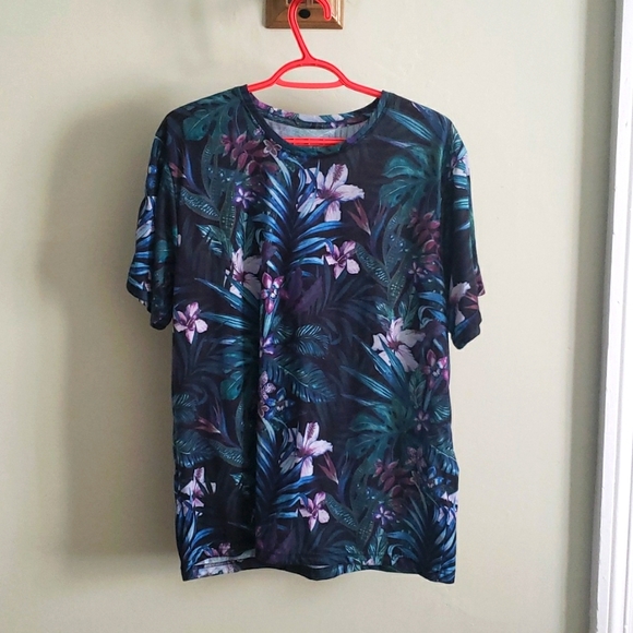 Men's Tropical Print T-Shirt - Picture 1 of 5